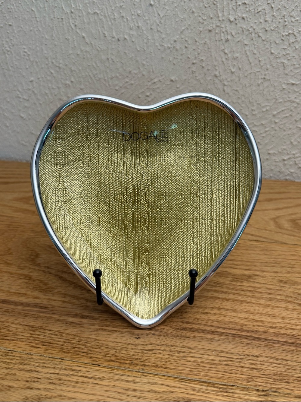 Gold Heart Decorative Plate - Metallic Gold Accent